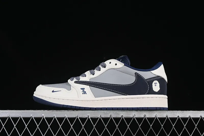 All categories Air Jordan Jordan series basketball shoes Air Jordan 1 Low High-end customized low-top sneakers Travis Scott x Fragment Design x Air Jordan 1 Low OG SP Joe 1 Guanxi co-branded gray and red pattern hook low-top cultural casual sneakers BB6511-622